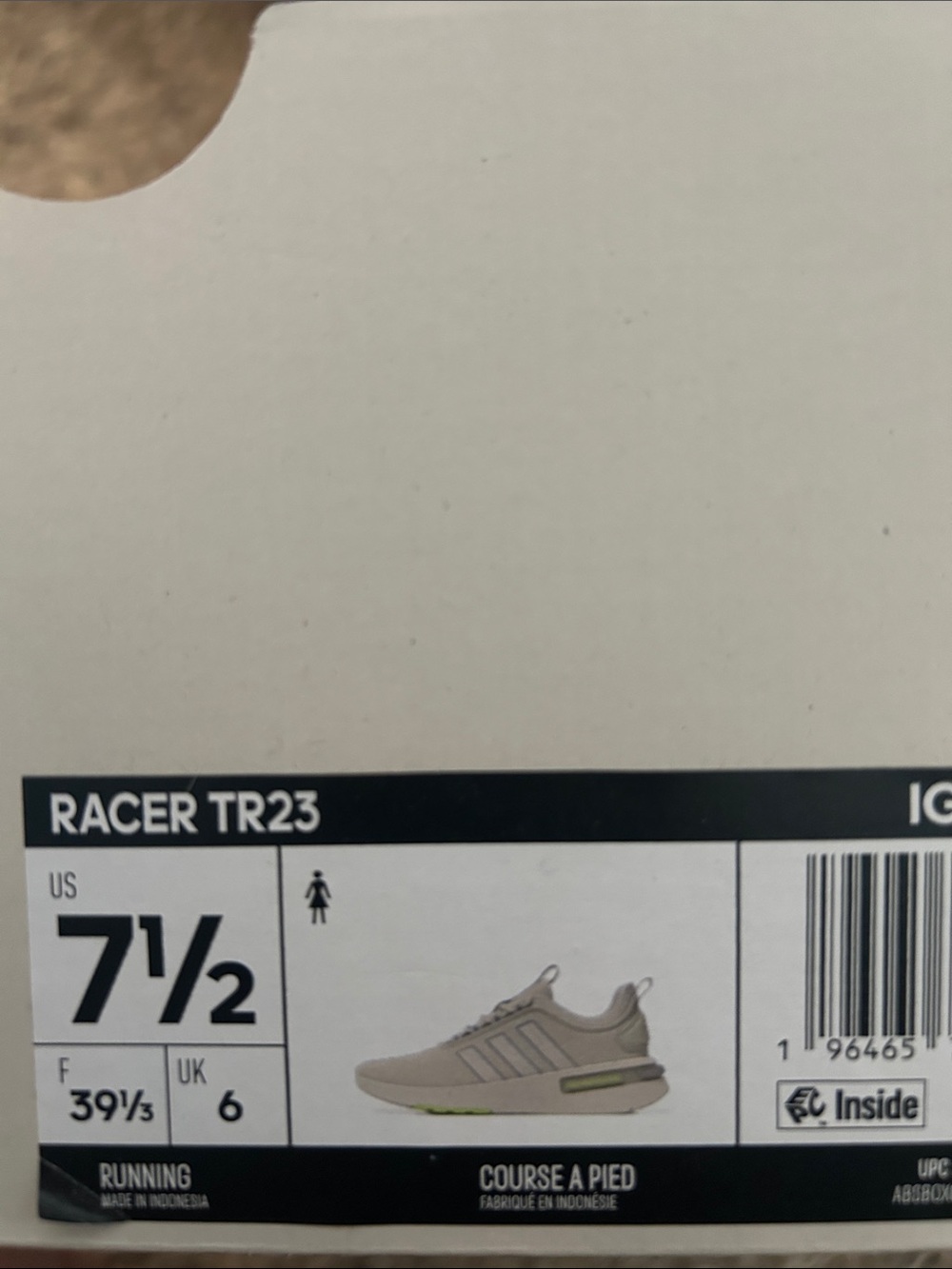Adidas Racer TR23 Women's Athletic Shoes - Beige/Olive - Size 7½
